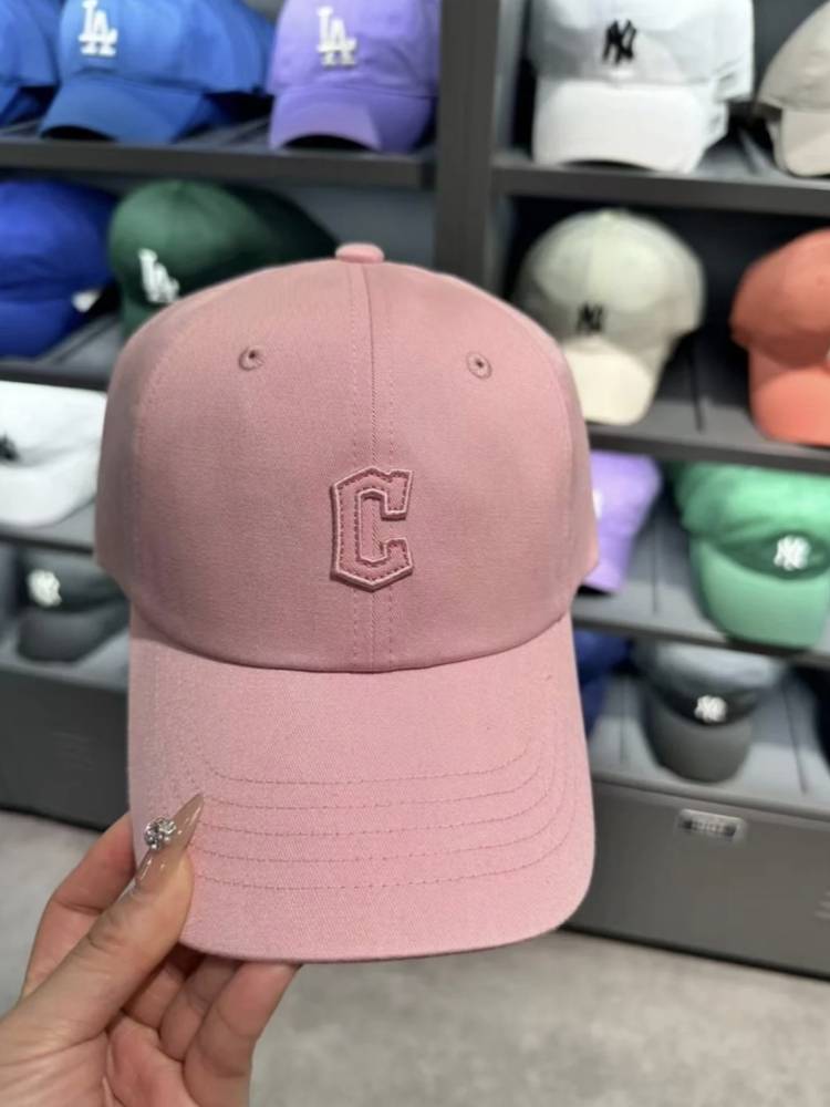 MLB Korean genuine pink new baseball cap small standard embroidery can adjust versatile couple sunscreen hats