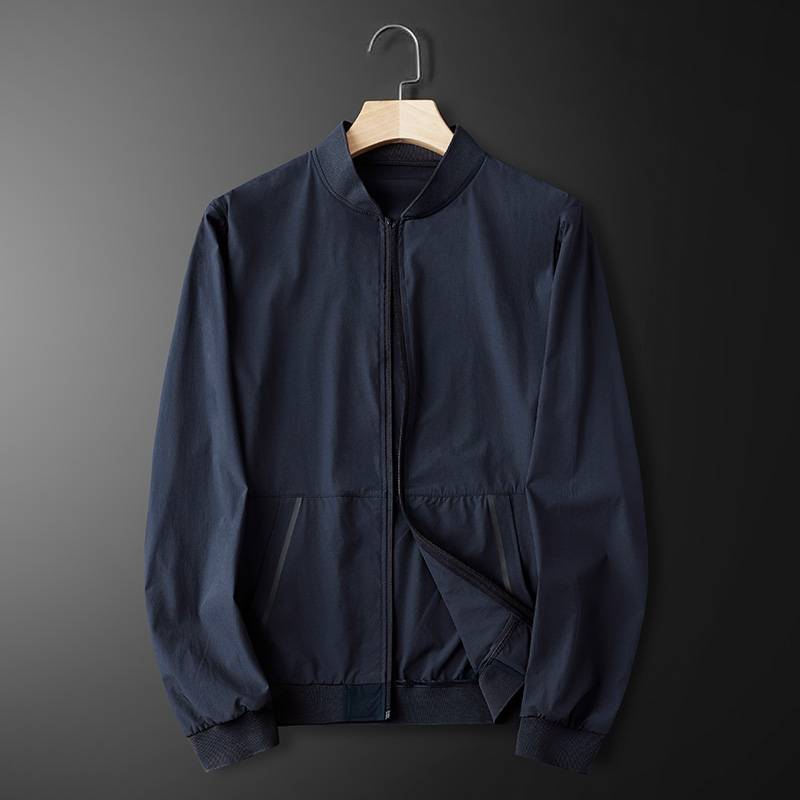 Ice silk sunscreen men's summer air -breathable anti -ultraviolet business stand -up collar outdoor sunscreen clothing thin baseball collar