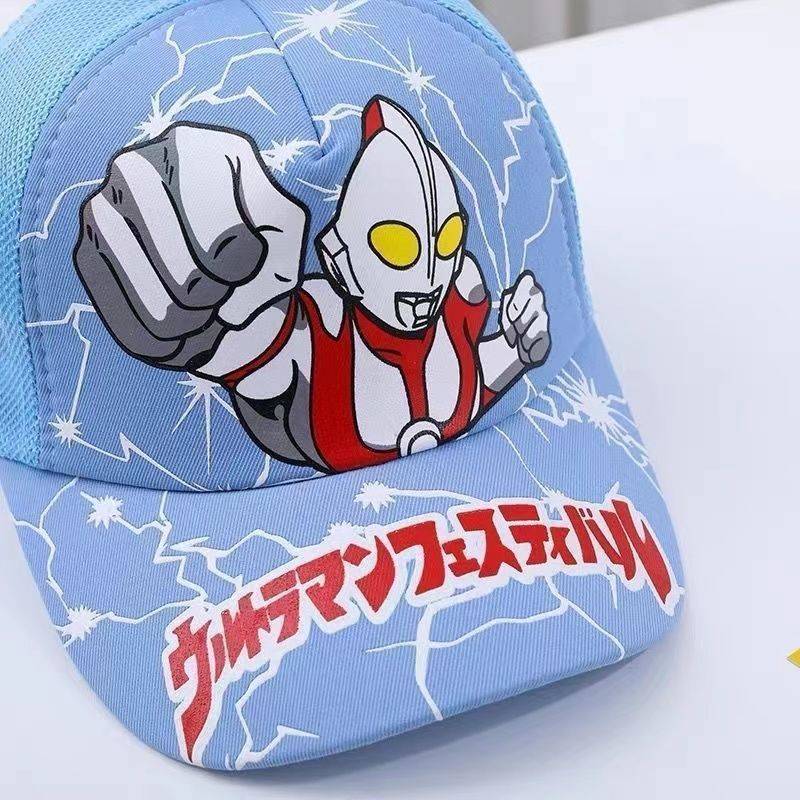Children Ultraman Baseball Hat Children in Summer Cartoon Animation Duck Tongue Hat Boys Japanese Sunscreen Slip Hat
