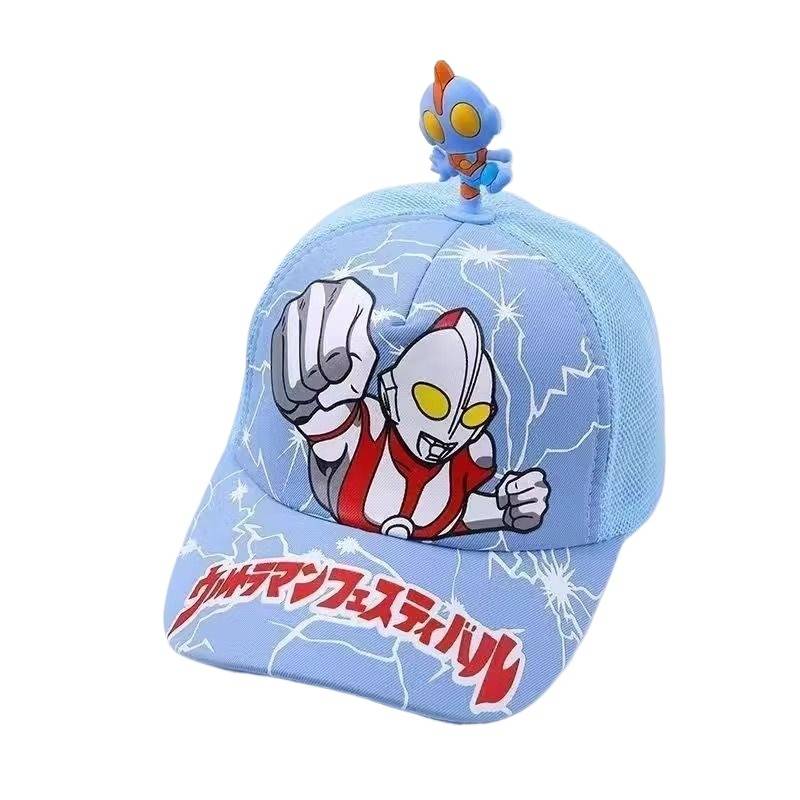 Children Ultraman Baseball Hat Children in Summer Cartoon Animation Duck Tongue Hat Boys Japanese Sunscreen Slip Hat