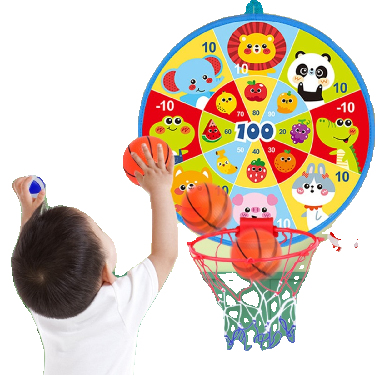 Children's basketball frame two -in -one sticky ball dart plate shooting box interior sports toy throwing sticky ball men and women