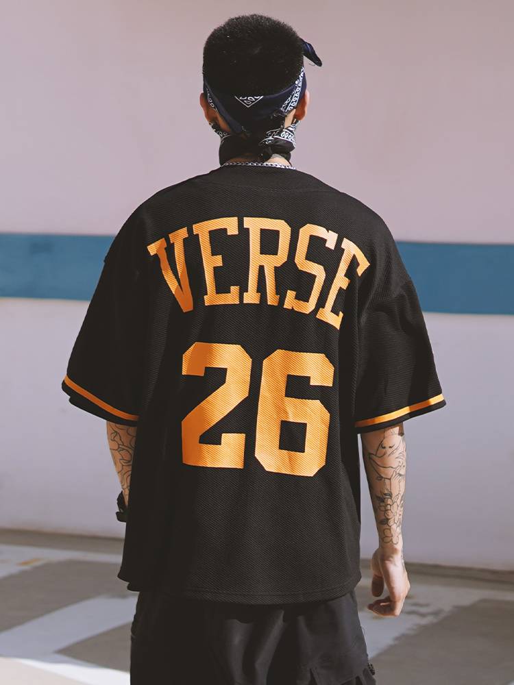 HolyCrap American Baseball Short Sleeve Summer West Coast Hiphop Street Dance Original Hip Hip Hip Shirt Jersey T -shirt