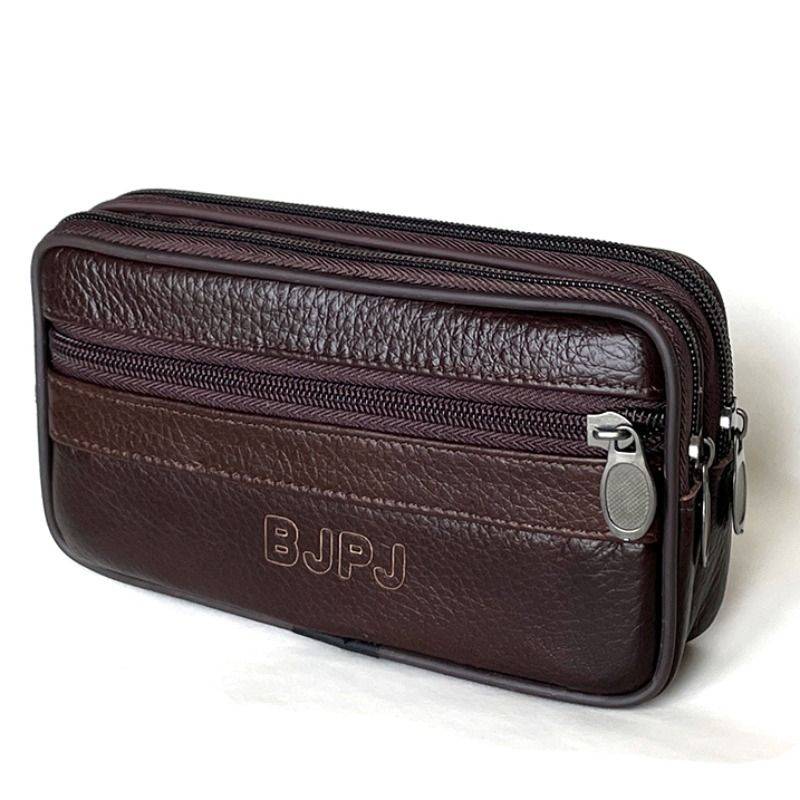 Piered belt key bag leather mobile phone bag men's mobile phone cover -resistant sports waist hanging construction site workplace large capacity