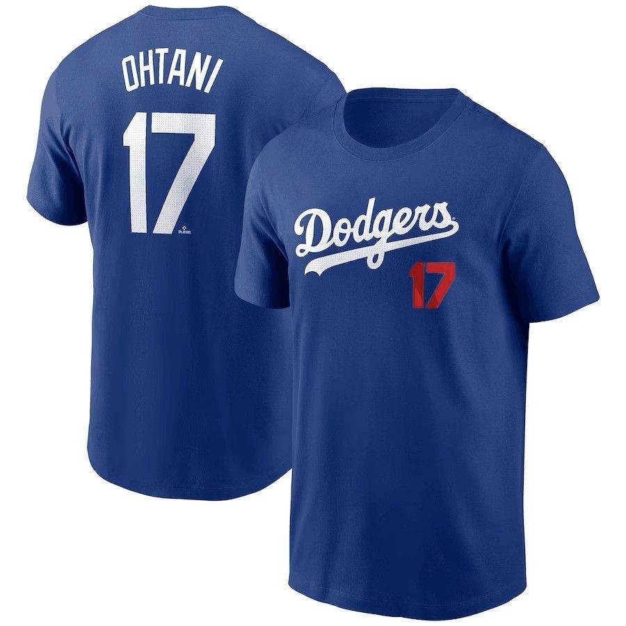 Baseball alliance DODGERS Los Angeles Dodge 17# OHTANI Dagu Shochi short -sleeved T -shirt