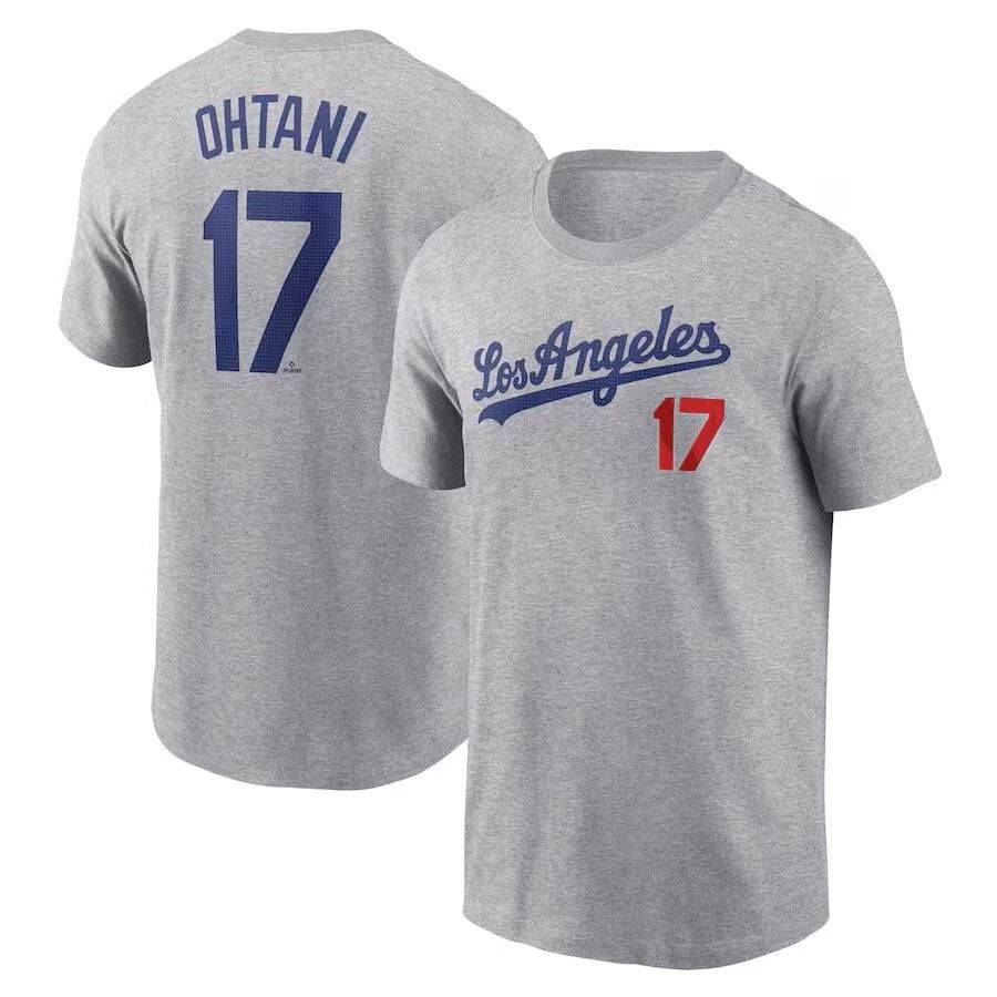 Baseball alliance DODGERS Los Angeles Dodge 17# OHTANI Dagu Shochi short -sleeved T -shirt