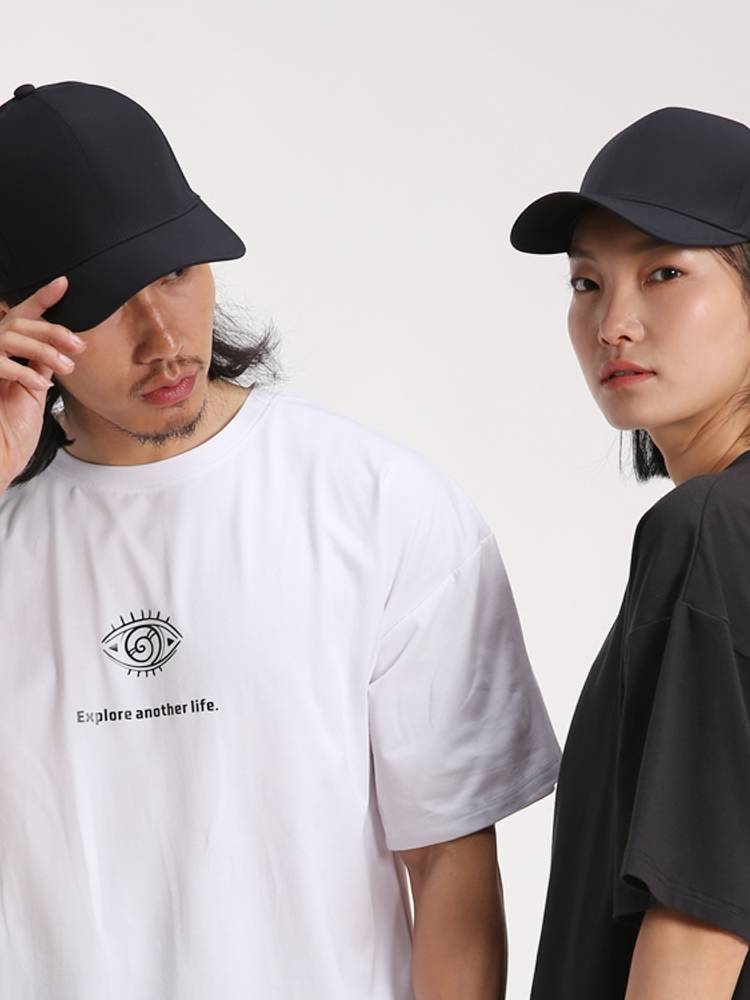 Black baseball cap couple, duck tongue hats, water-resistant high-quality, non-suture-pressure, sunscreen caps