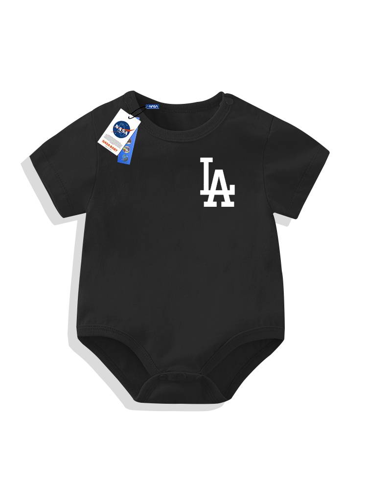 NASA summer new baby LA pure cotton conjoined baseball climbing clothes fart American tide brand triangle thin