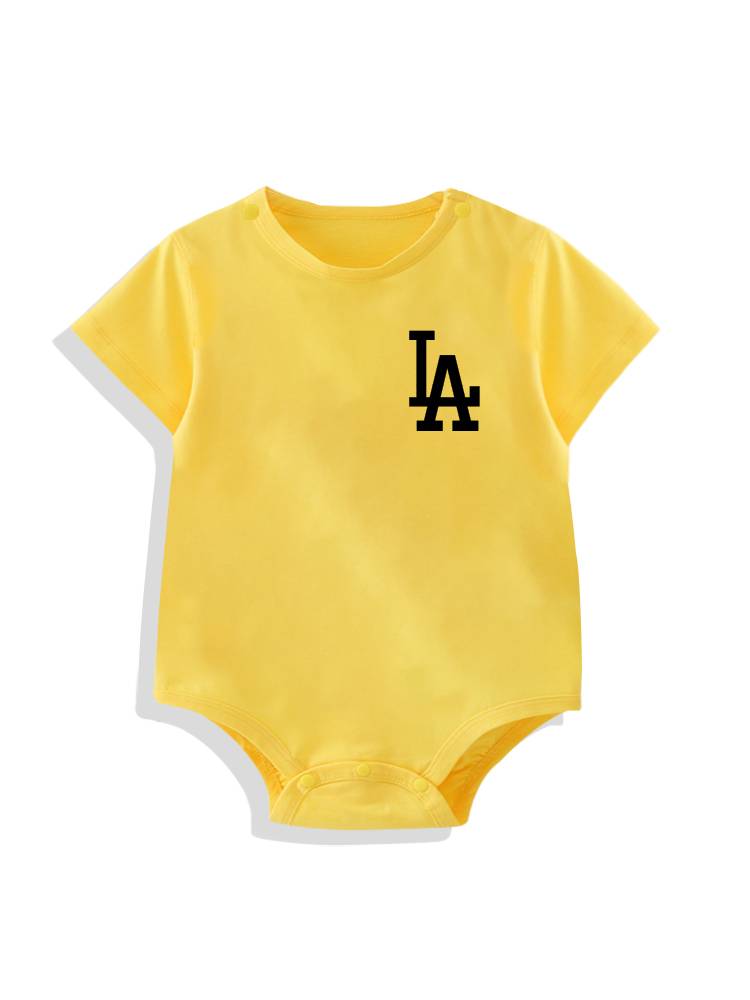 NASA summer new baby LA pure cotton conjoined baseball climbing clothes fart American tide brand triangle thin