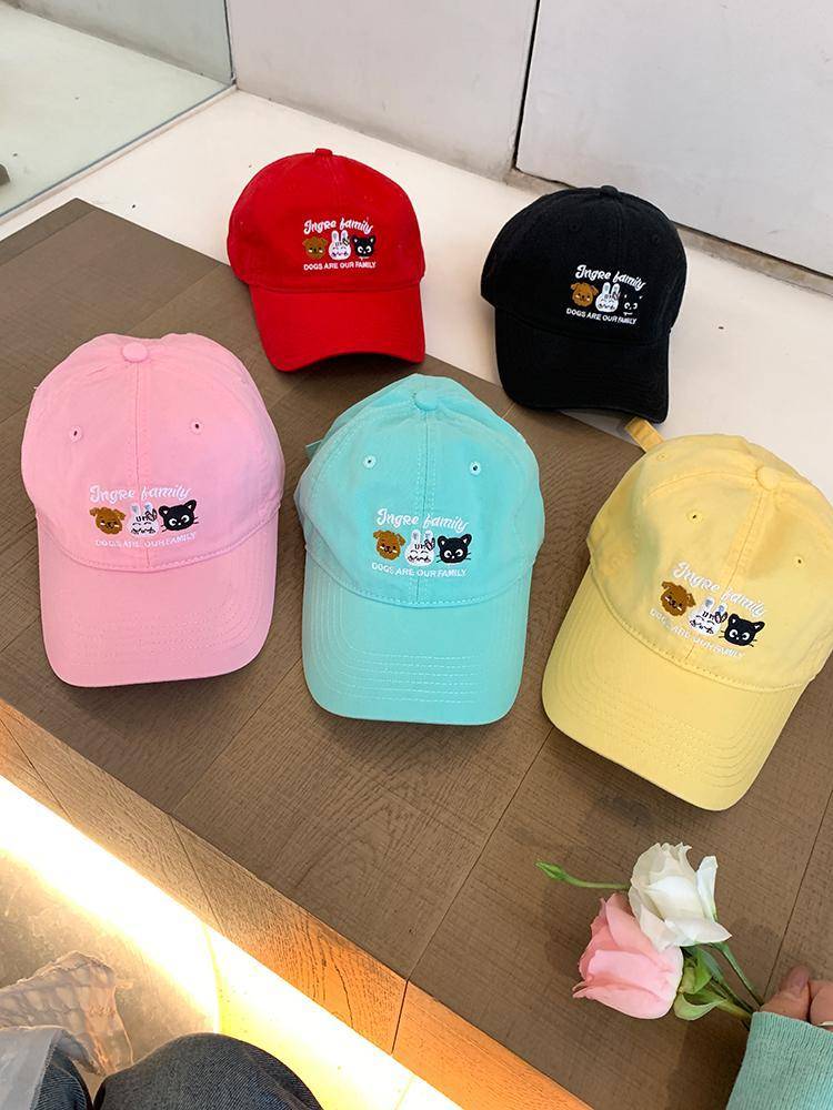 Baseball 2024 new Korean INS cute cartoon embroidery big head circumference, face face, small couple peak hat men and women