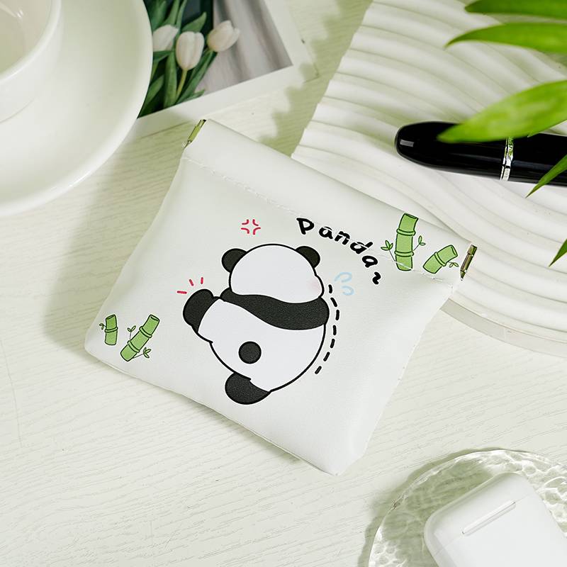 Cute Panda Sheeton Automatic Closing Data Cable Caps Cable Piece Person Person Portable Portable Digital Bag