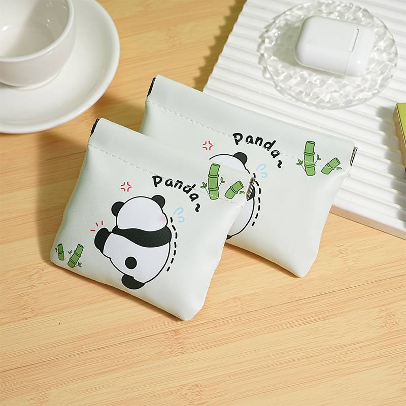 Cute Panda Sheeton Automatic Closing Data Cable Caps Cable Piece Person Person Portable Portable Digital Bag