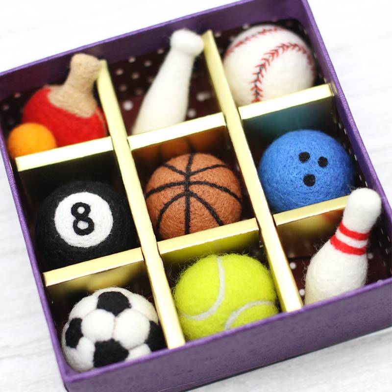 Wool felt poke music handmade DIY material bag novice entry material bag basketball football tennis baseball pendant