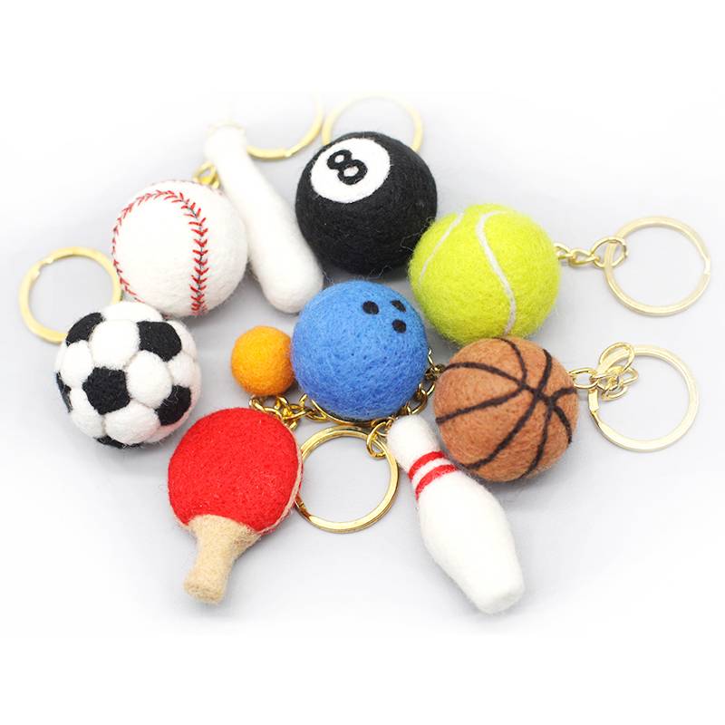 Wool felt poke music handmade DIY material bag novice entry material bag basketball football tennis baseball pendant
