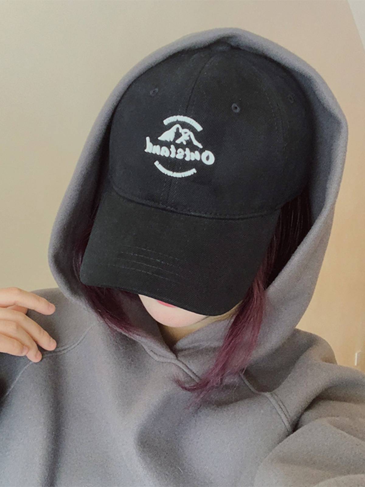 Zhou gives the new coffee hat female peaked hat couple Korean version of the tide brand face show face small baseball cap