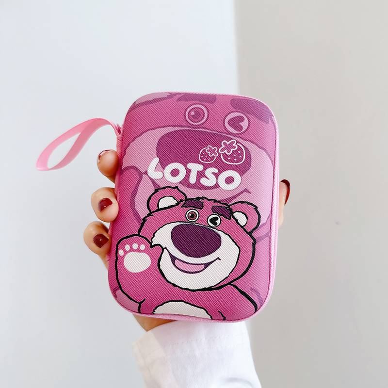 Long bag [Waving Strawberry Bear] Multi -function storage ★ Anti -drop
