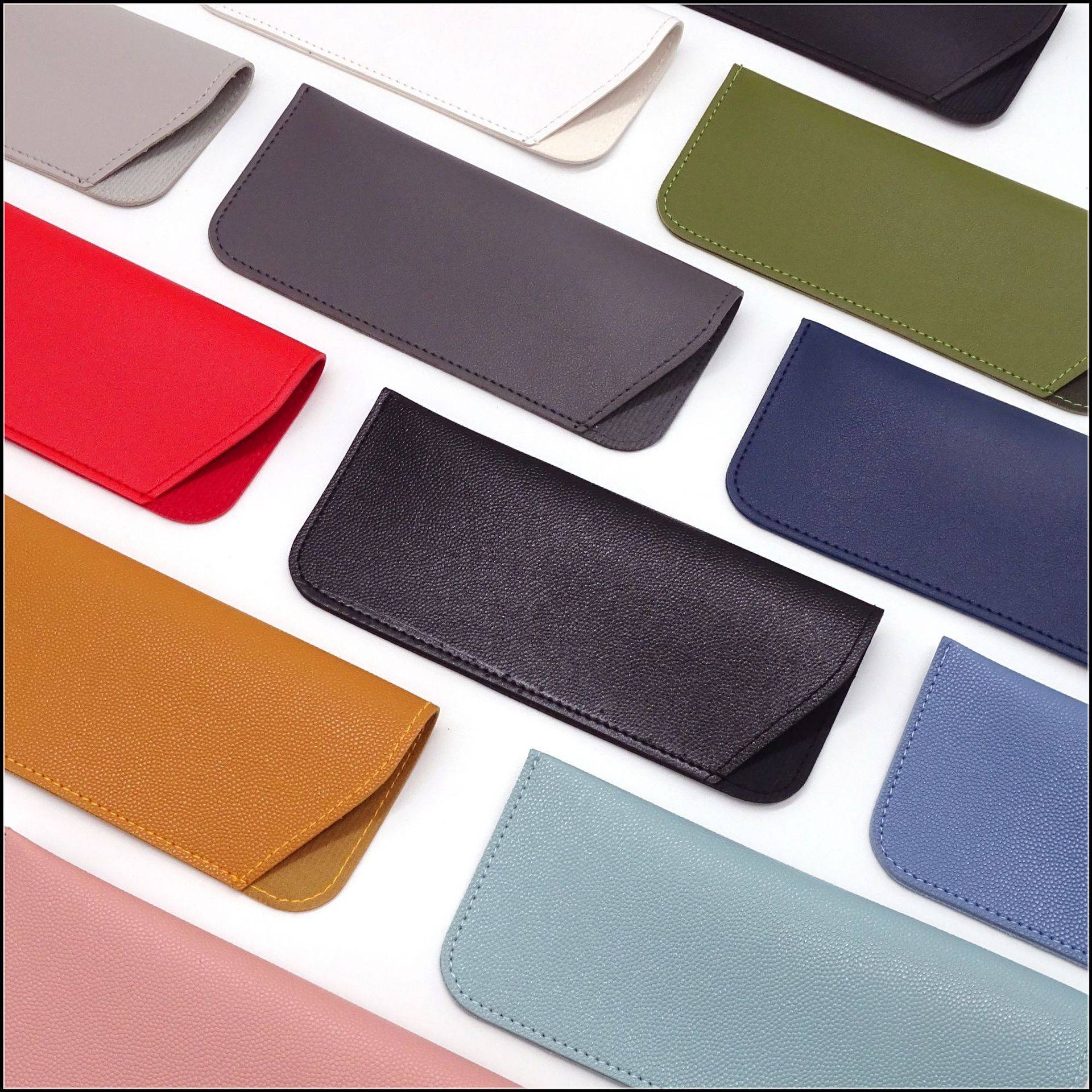 CLOSE-LOOKING PU GLASSES BOX, LEATHER KNIFE POCKET SLANT SUNGLASSES BAG OPEN AND CUSTOMIZE