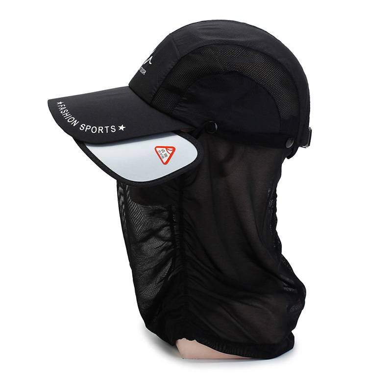 Baseball cap Summer outdoor sun sunscreen fishing duck tongue cap Men's dry covered face mask fishing hat Sun hat