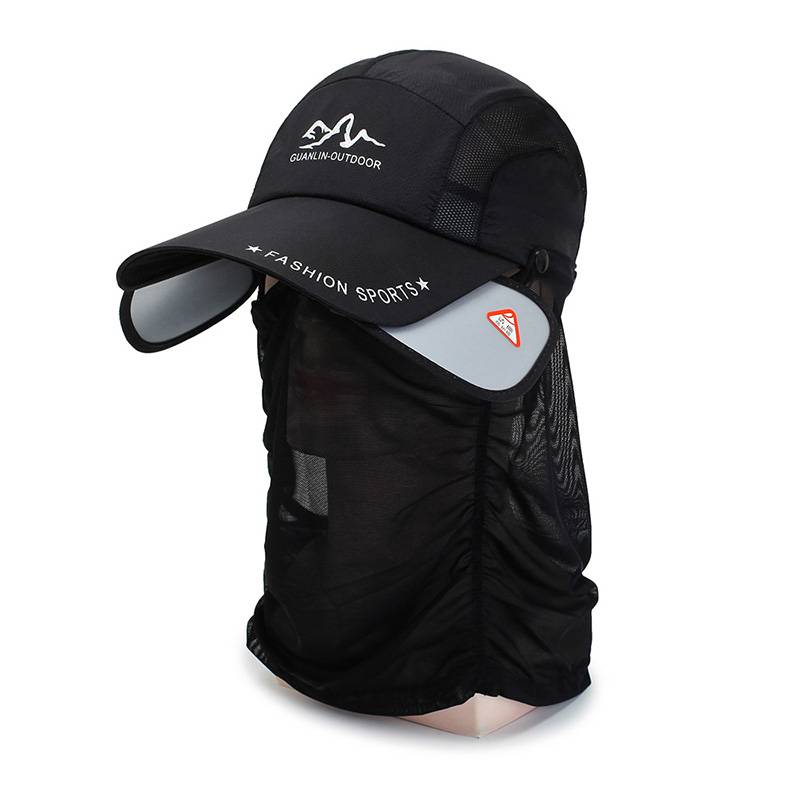 Baseball cap Summer outdoor sun sunscreen fishing duck tongue cap Men's dry covered face mask fishing hat Sun hat