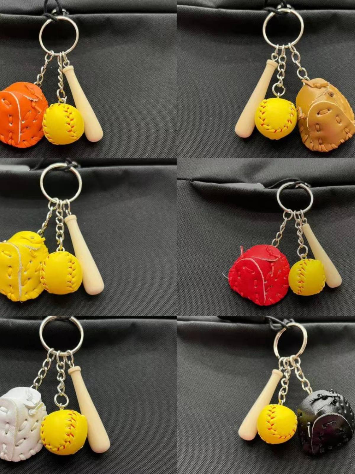 Cross-border bursting of baseball key buttons, imitating a mini baseball glove key chain sports item