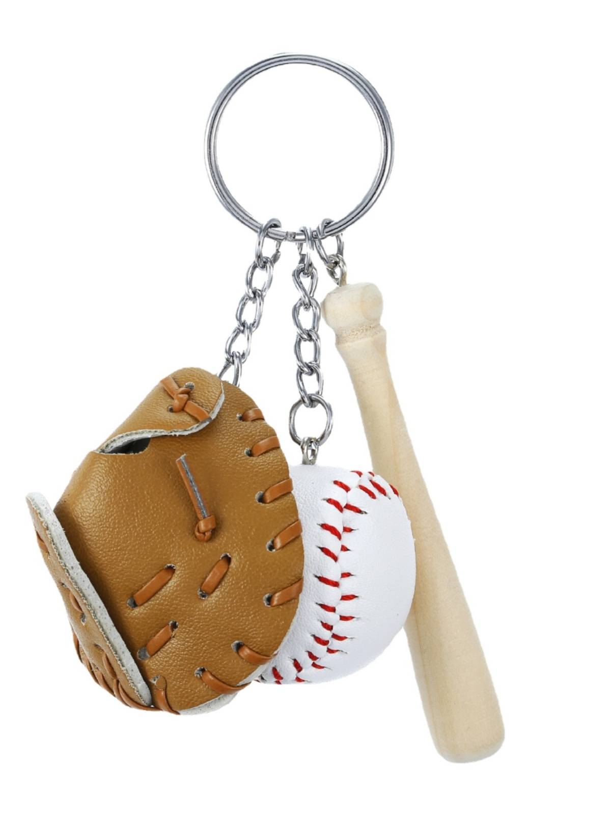 Cross-border bursting of baseball key buttons, imitating a mini baseball glove key chain sports item