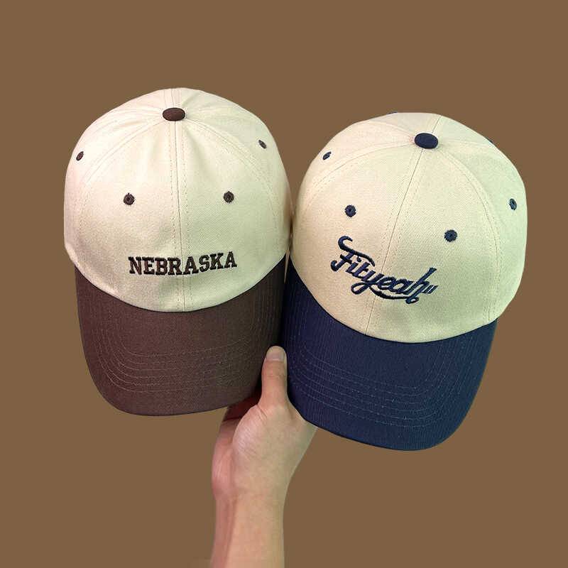 Color -fighting baseball hat female 2024 new American sun showing face little little tongue hat autumn and winter Korean hats men's spring