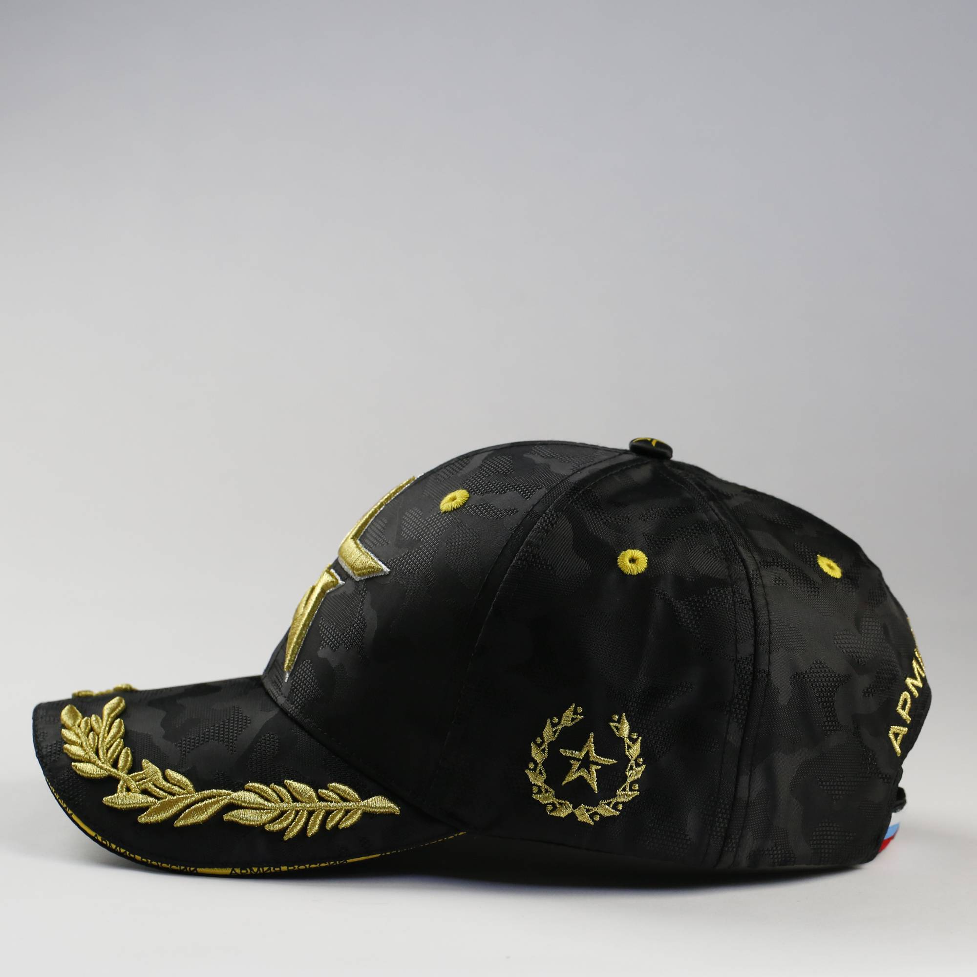 Russian original single gold line embroidery camouflage dark pattern exquisite baseball cap