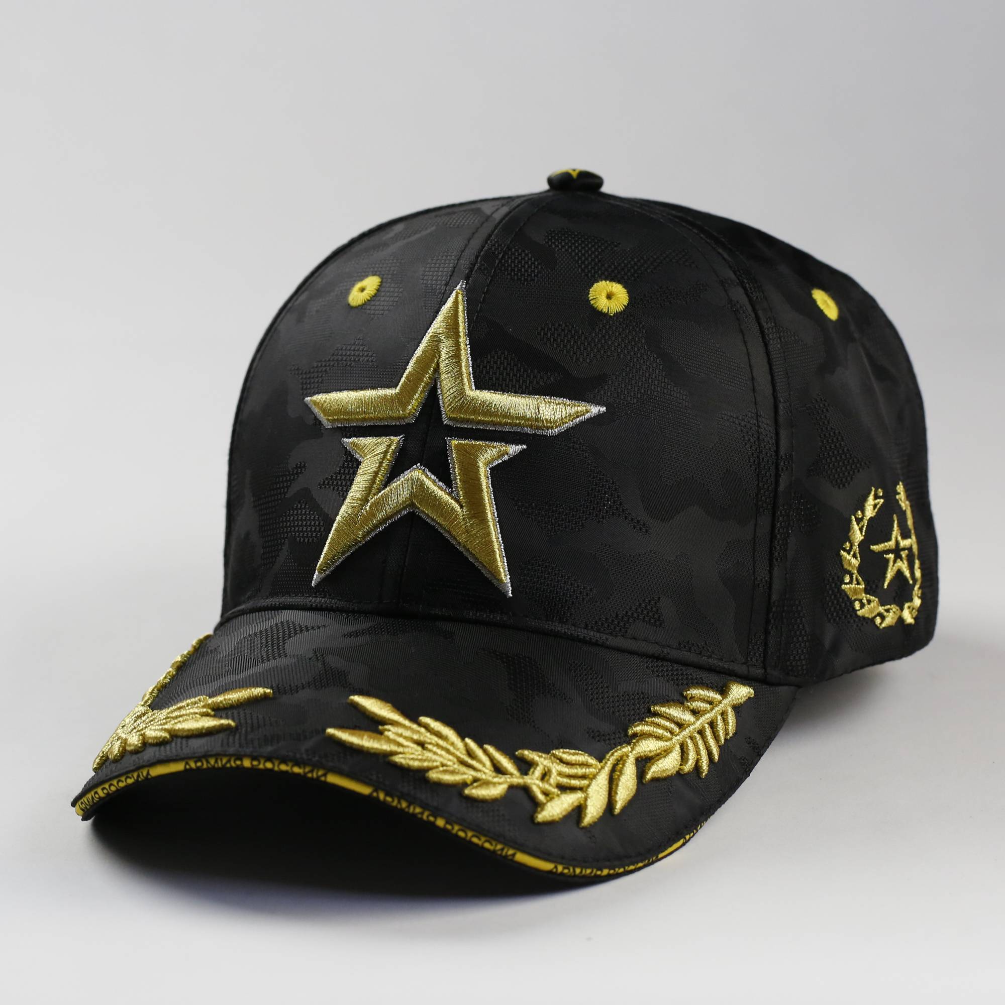 Russian original single gold line embroidery camouflage dark pattern exquisite baseball cap