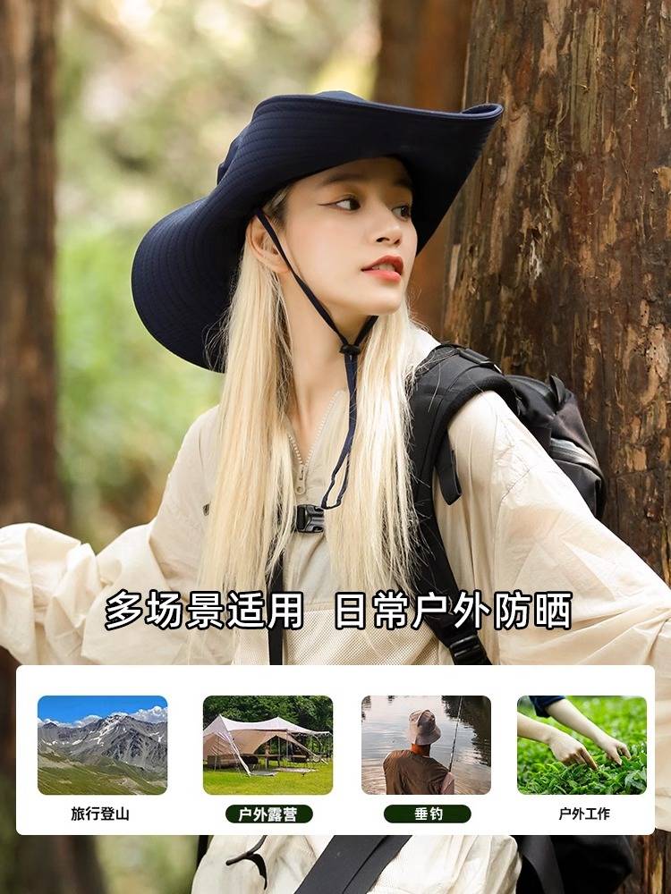 Western Cowboy Hat female out-of-door fishing for sunshield man with sunshields and UV-proofs