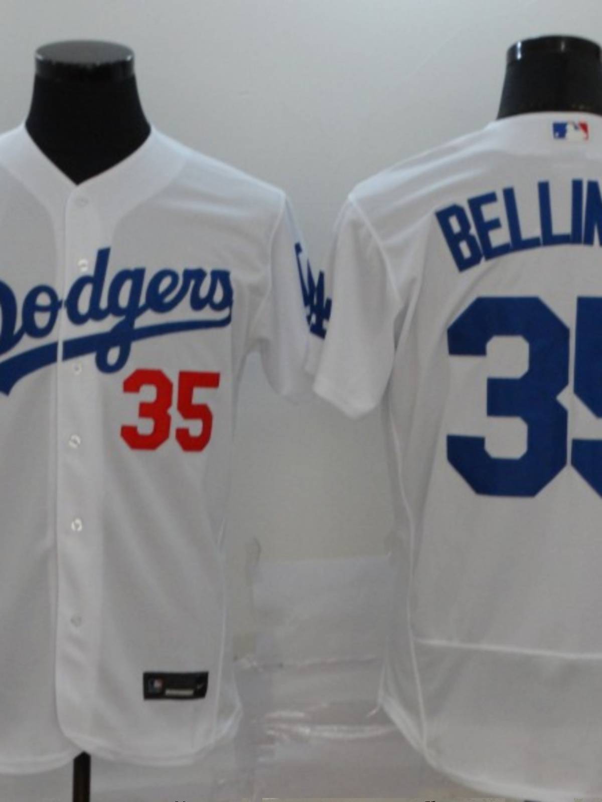 DODGERS Baseball Daoqi Team 5#35 Bellinger16#gray -blue white cardigan T -shirt short sleeve jersey
