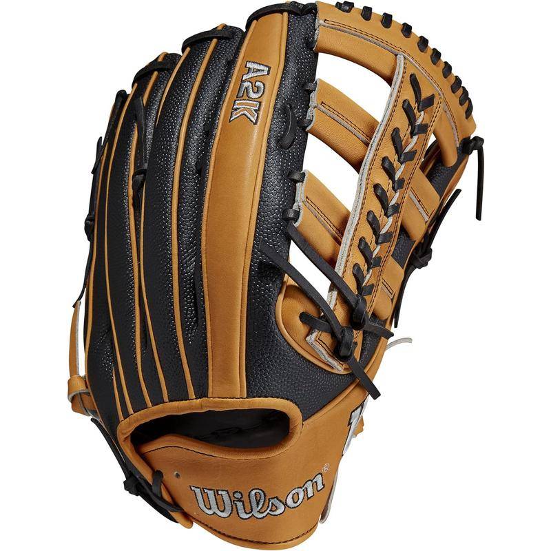 Wilson A2K OUTFIELD Black Gold Black Gold Soft Overseas Baseball Gloves Neutral Overseas Purchasing