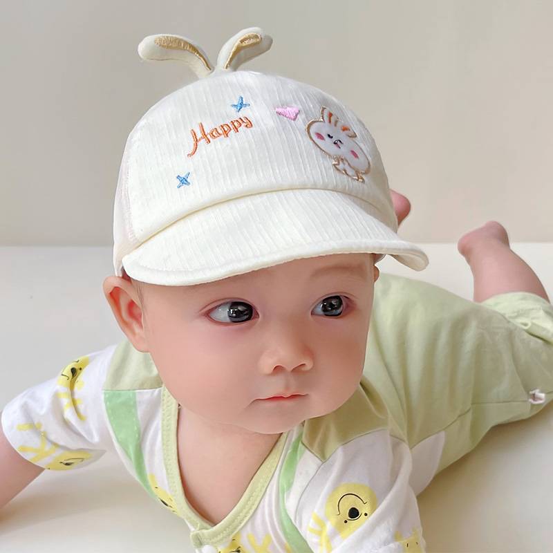 Infant hat Summer Children's Mill Hat Small Moon -Age Baby Sunbird Gloves of Newborn Baseball 0 One 6 Sunscreen Hat