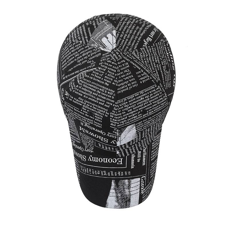 INS hat Korean version of the peaked cap retro newspaper pattern baseball hat leisure college spring and summer sunscreen hat