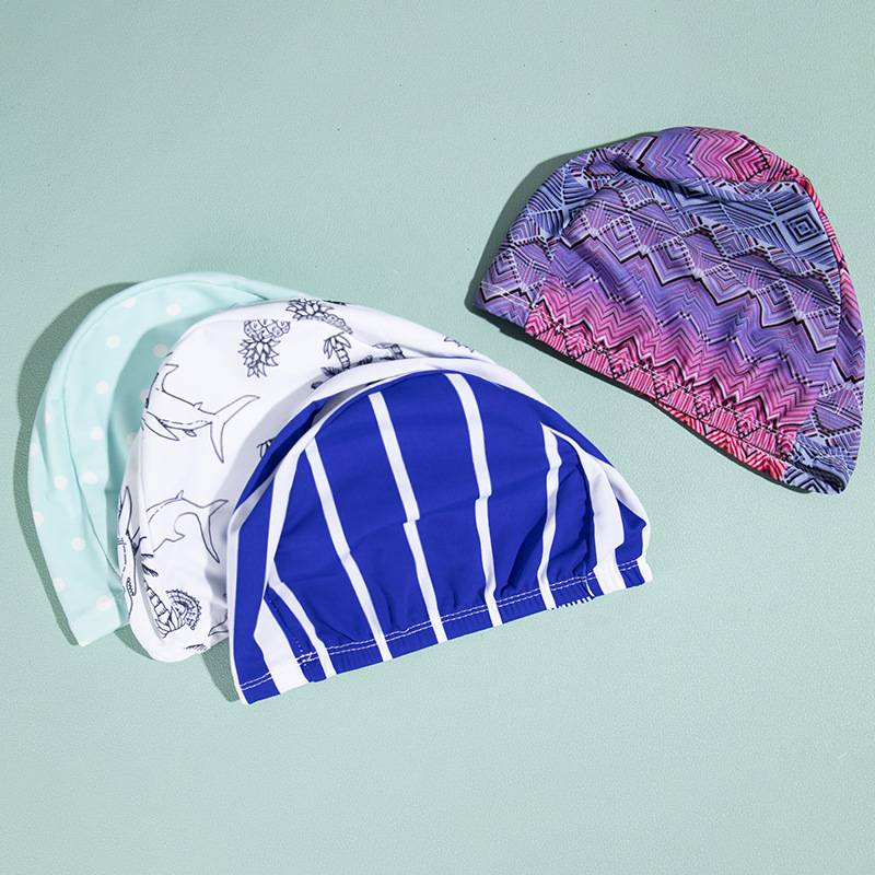 Polyester cloth swimming cap High elastic adult universal color independent packaging card paper hot spring swimming cap