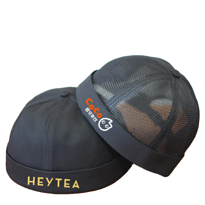 Summer net eye melon leather cap custom logo printing word catering milk tea coffee shop work hat Men and women hats DIY