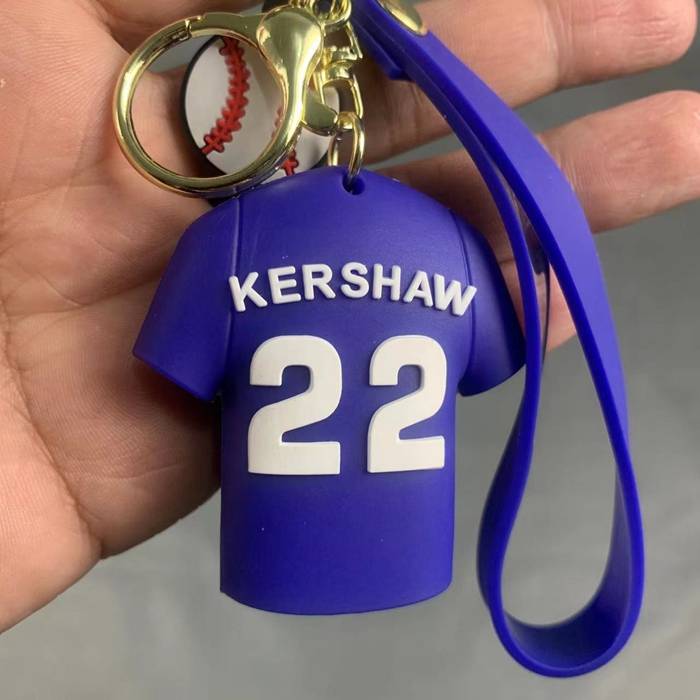 US job baseball Dodge jersey keychain baseball backpack pendant pendant gift white blue