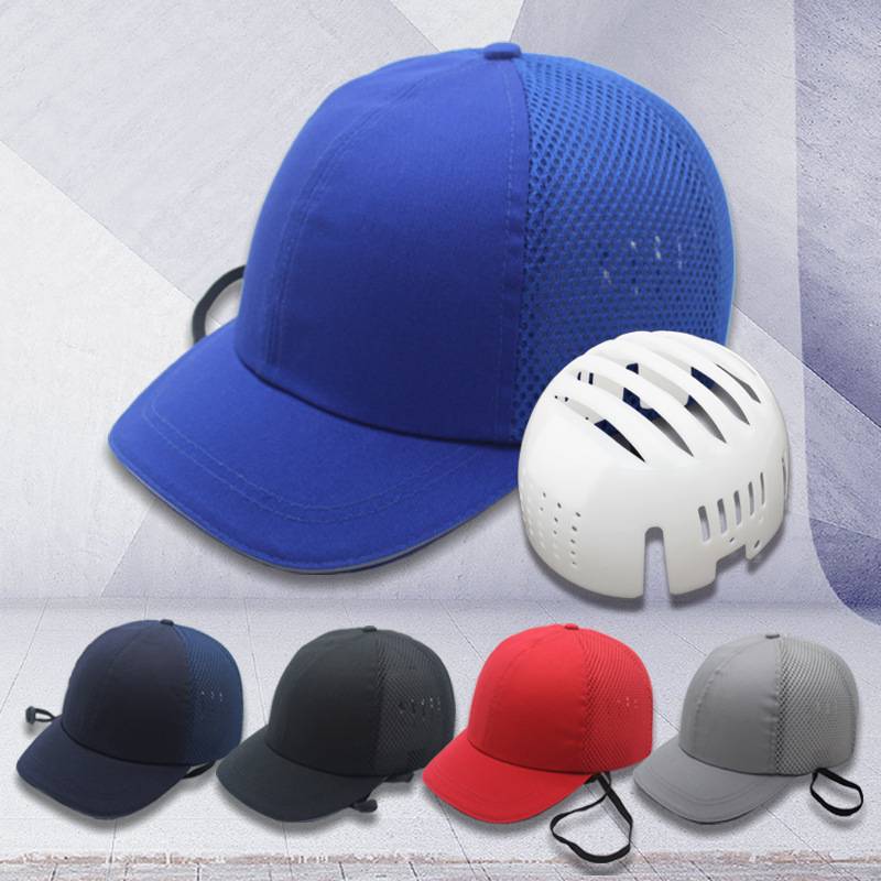 Grid safety cloth cap workshop hard shell helmet plastic lightweight protection anti -reused baseball hat