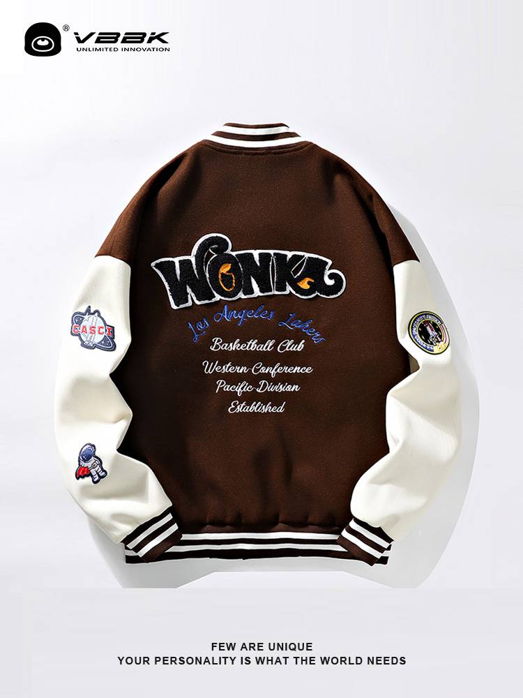 Vbbk letters baseball uniform men's outfit of spring autumn and winter thickened ins, tide couple young people casual large size jacket