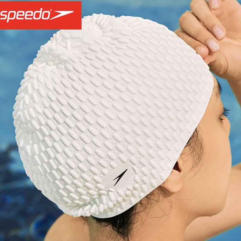 SPEEDO Speedo Swimming Silicon Silicone Bobe head men and women universal elastic fit waterproof training silicone swimming cap