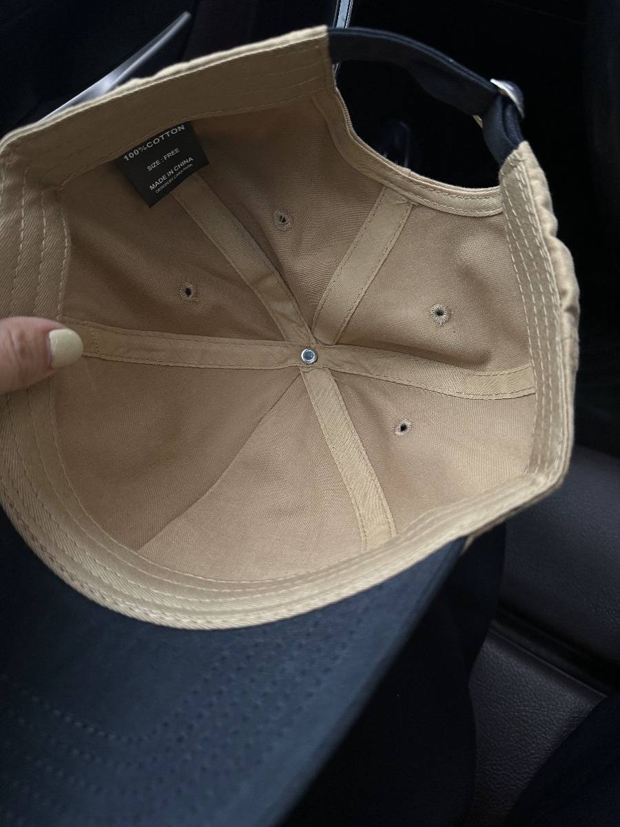 AOLICAT Oli Cat American retro contrasting alphabet baseball hat Men's big head enclosure duck tongue hat shows a small face