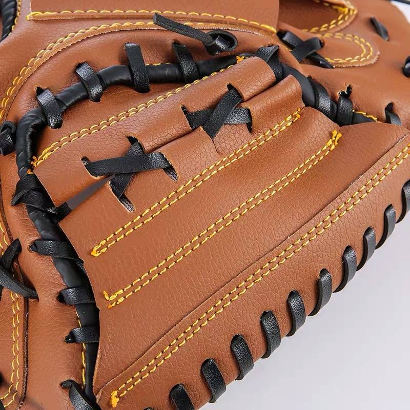 [Baseball Soul] New Hand Catcher Gloves 32 -inch True Colors Black Professional Training Model Thickening PVC Gloves Gloves