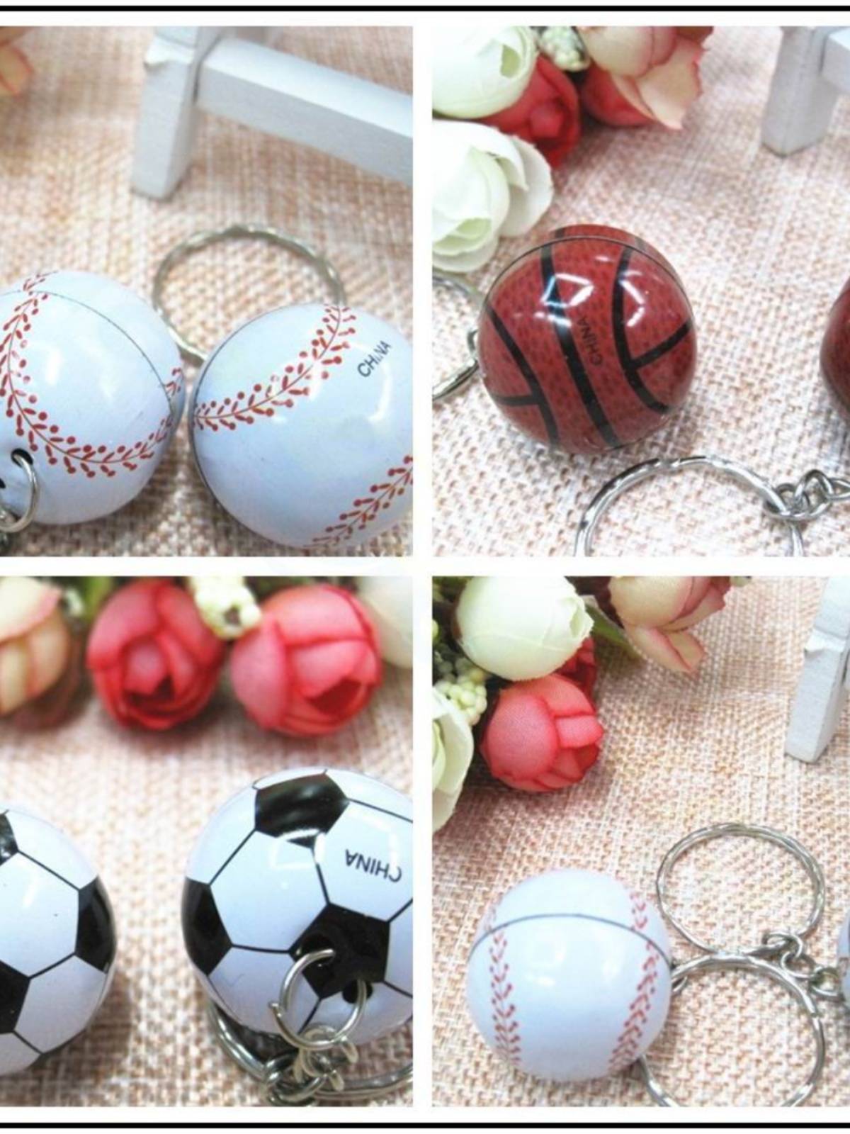 Basketball bag pendant mini football keychain baseball small jewelry sports fans memorial school advertising gift