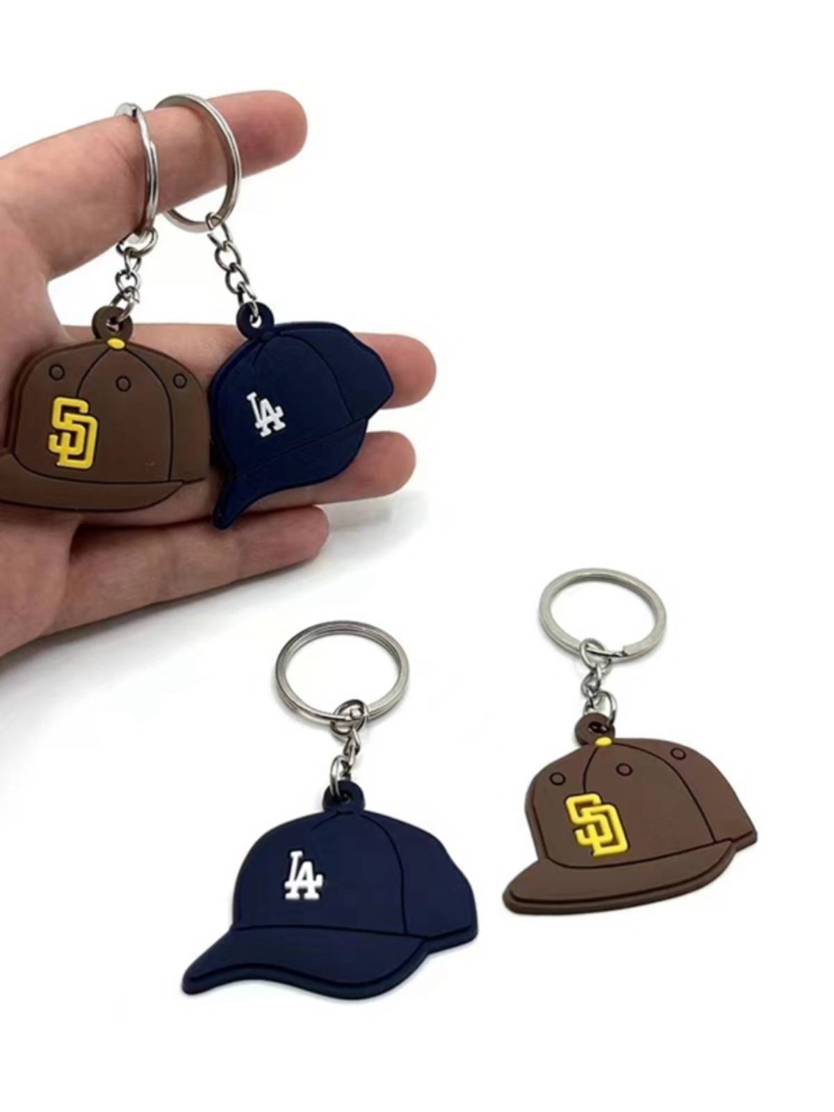 Export original single keychain baseball pendant pendant trinity Dodge Master Men and women, the same trend brand fashion versatile