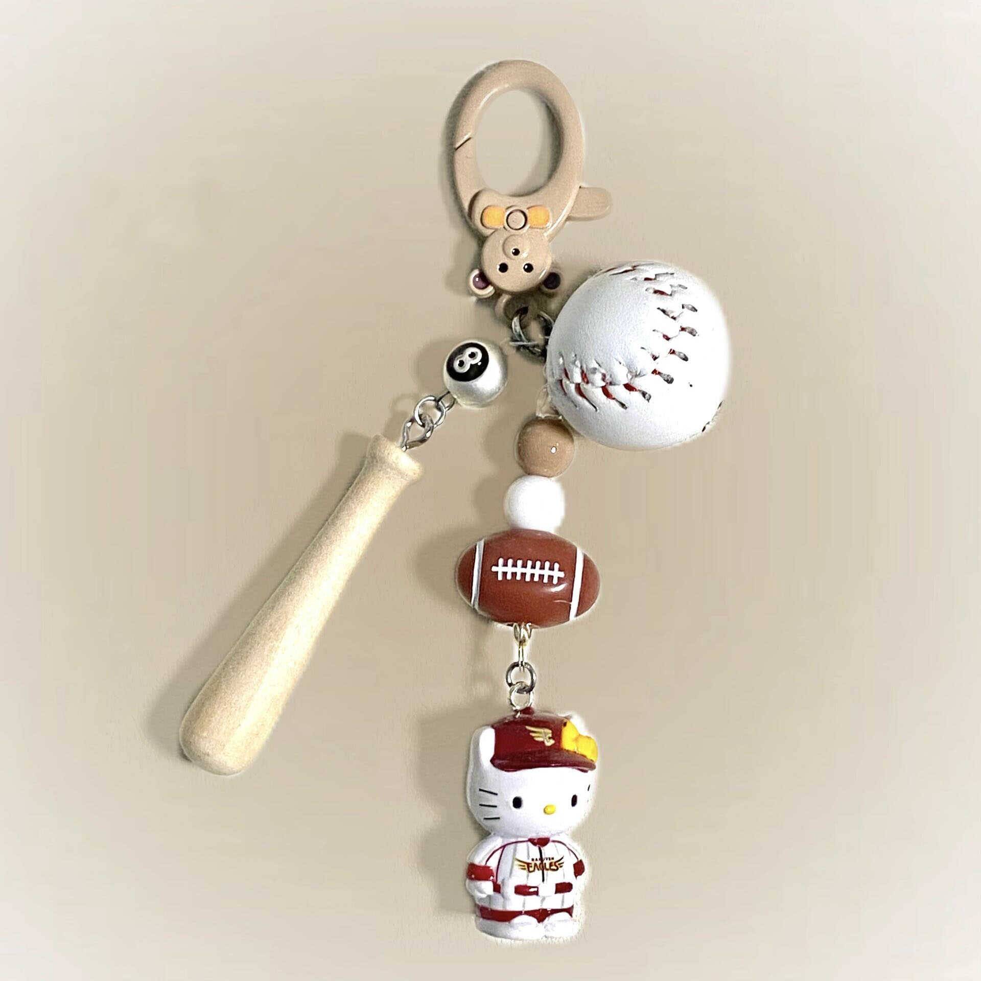 Xiaohongshu is the same DIY baseball fans gifts, sporting goods accessories accessories mini baseball key ring pendant