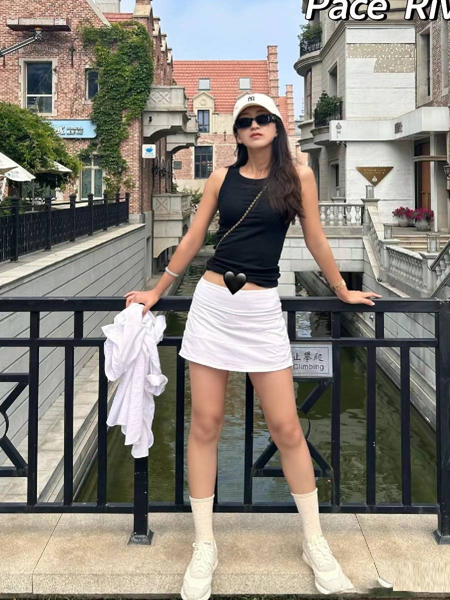 lulu cow goods yoga baseball short skirt Pace Rival Skirt casual running sports pleated tennis skirt female