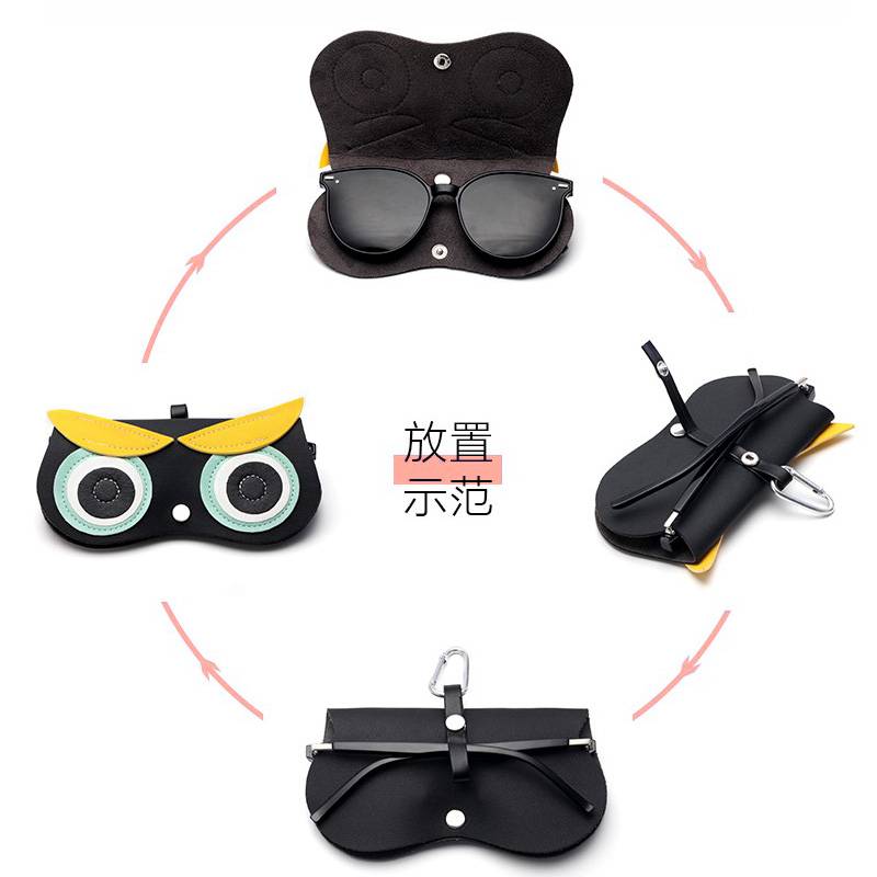 Children's sunglasses storage glasses bag Portable hanging bag zipper glasses box sunglasses clip bag protective cover