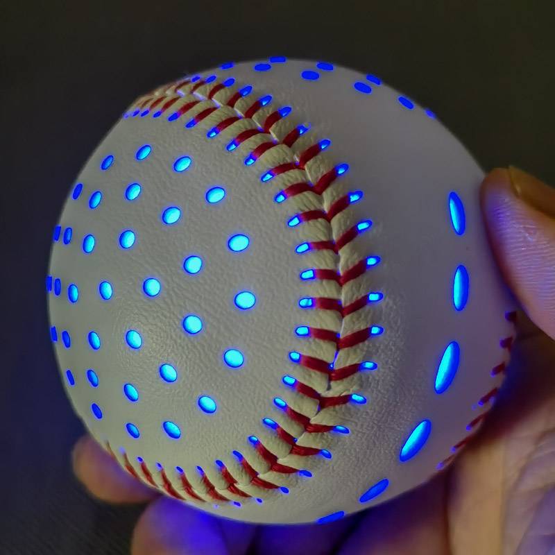 Luminous baseball glowing night hard training exercise baseball colorful light charging LED night training