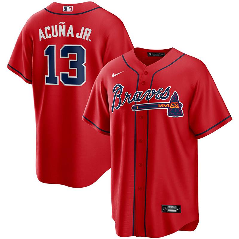 American Baseball Braves Warriors ACUNA JR. Akunia embroidered jersey baseball shirt short sleeves