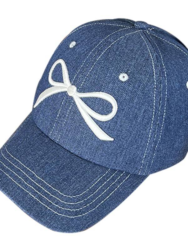 Purchase new Korean Internet celebrities, the same bow embroidery baseball hat female big head enclosure sunscreen, sunscreen, duck tongue hat