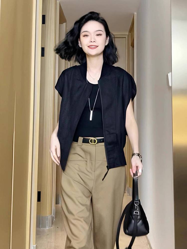 Fashion foreign zipper, horse armor girl 2024 summer new casual versatile baseball jacket temperament age reduction top