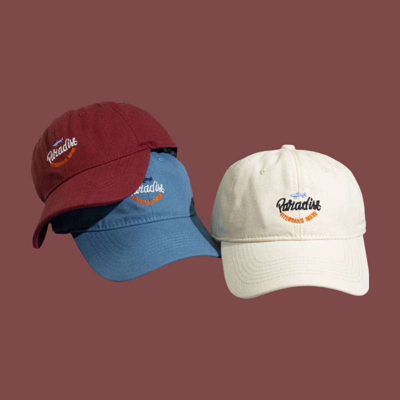 Daily versatile ~ Shark letters embroidery baseball female summer American casual sunscreen sunscreen duck tongue cap